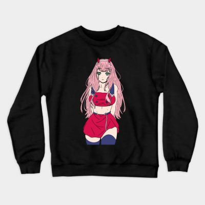 Darling Of The Franxx Zero Two Black Outline Versi Crewneck Sweatshirt Official Haikyuu Merch