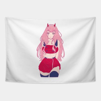 Darling Of The Franxx Zero Two Pink Outline Versio Tapestry Official Haikyuu Merch