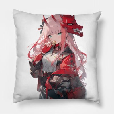 Darling In The Franxx Zero Two In Japanese Kimono Throw Pillow Official Haikyuu Merch