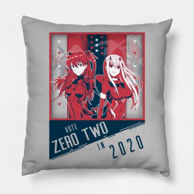 Zero Two Politcal Evangelion Darling In The Franxx Throw Pillow Official Haikyuu Merch