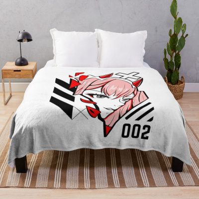 002 | Zero Two White Throw Blanket Official Darling In The FranXX Merch