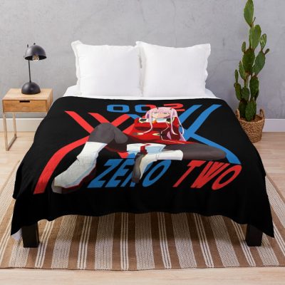 Zero Two 02 - Darling In The Franxx Throw Blanket Official Darling In The FranXX Merch