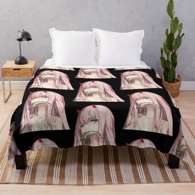 Darling 002 Darling In The Franxx Hiro Zero Two Ichigo Zorome Anime Otaku Manga Throw Blanket Official Darling In The FranXX Merch