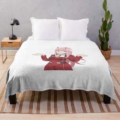 Zero Two Smug Throw Blanket Official Darling In The FranXX Merch