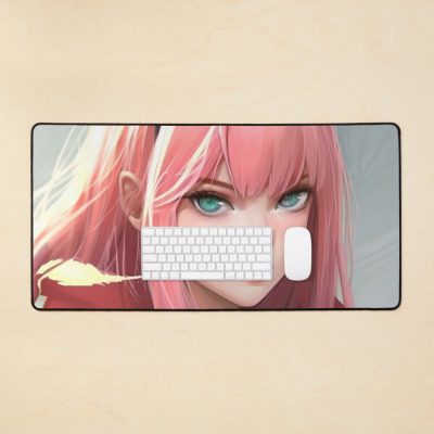 Reslistic Portrait Of Zero Two | Darling In The Franxx Mouse Pad Official Darling In The FranXX Merch