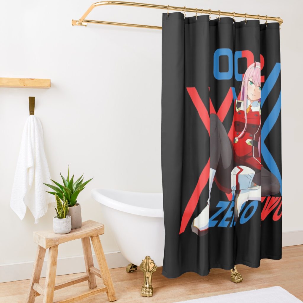 Zero Two 02 - Darling In The Franxx Shower Curtain Official Darling In The FranXX Merch