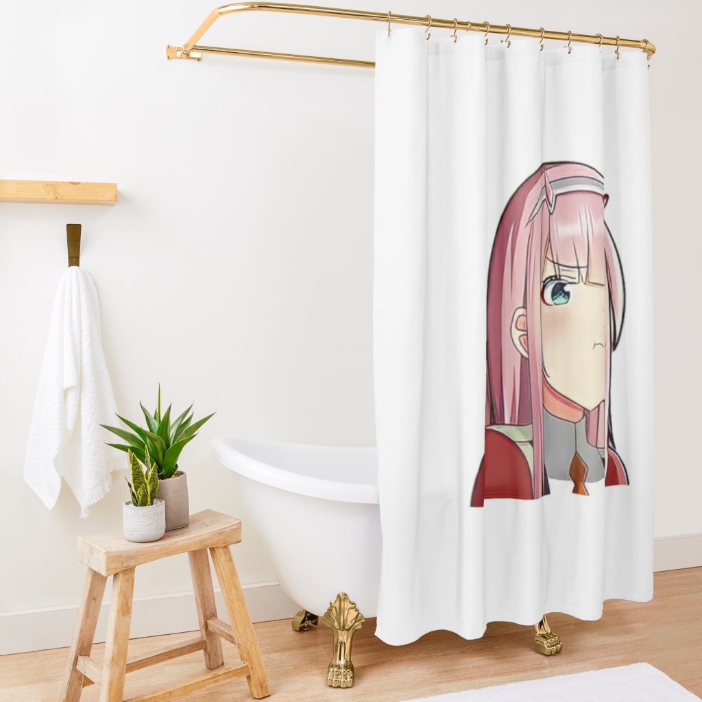 Darling In The Franxx : Zerotwo Cute Meme Shower Curtain Official Darling In The FranXX Merch