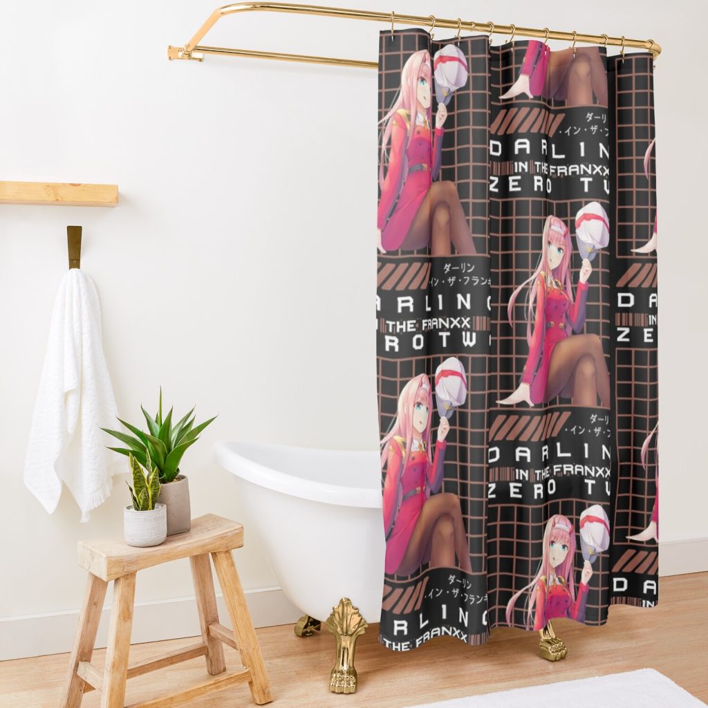 Zero Two - Darling In The Franxx Shower Curtain Official Darling In The FranXX Merch