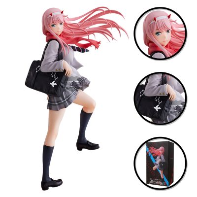 23CM DARLING in the FRANXX Figure ZERO TWO Anime Figure School Uniform Pleated Skirt Toys PVC - Darling In The FranXX Shop