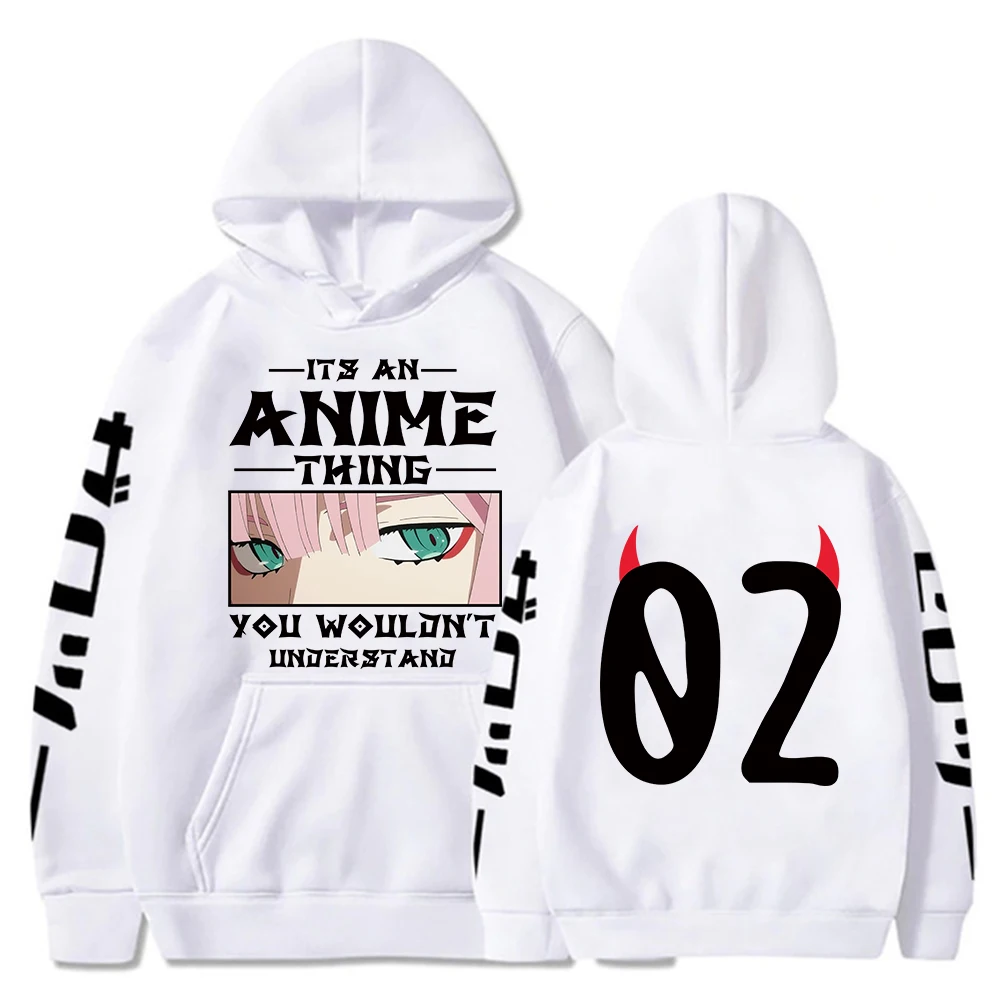 Anime Darling In The Franxx Hoodie Men and Women Harajuku long Sleeve Sweatshirts Zero Two Hip - Darling In The FranXX Shop