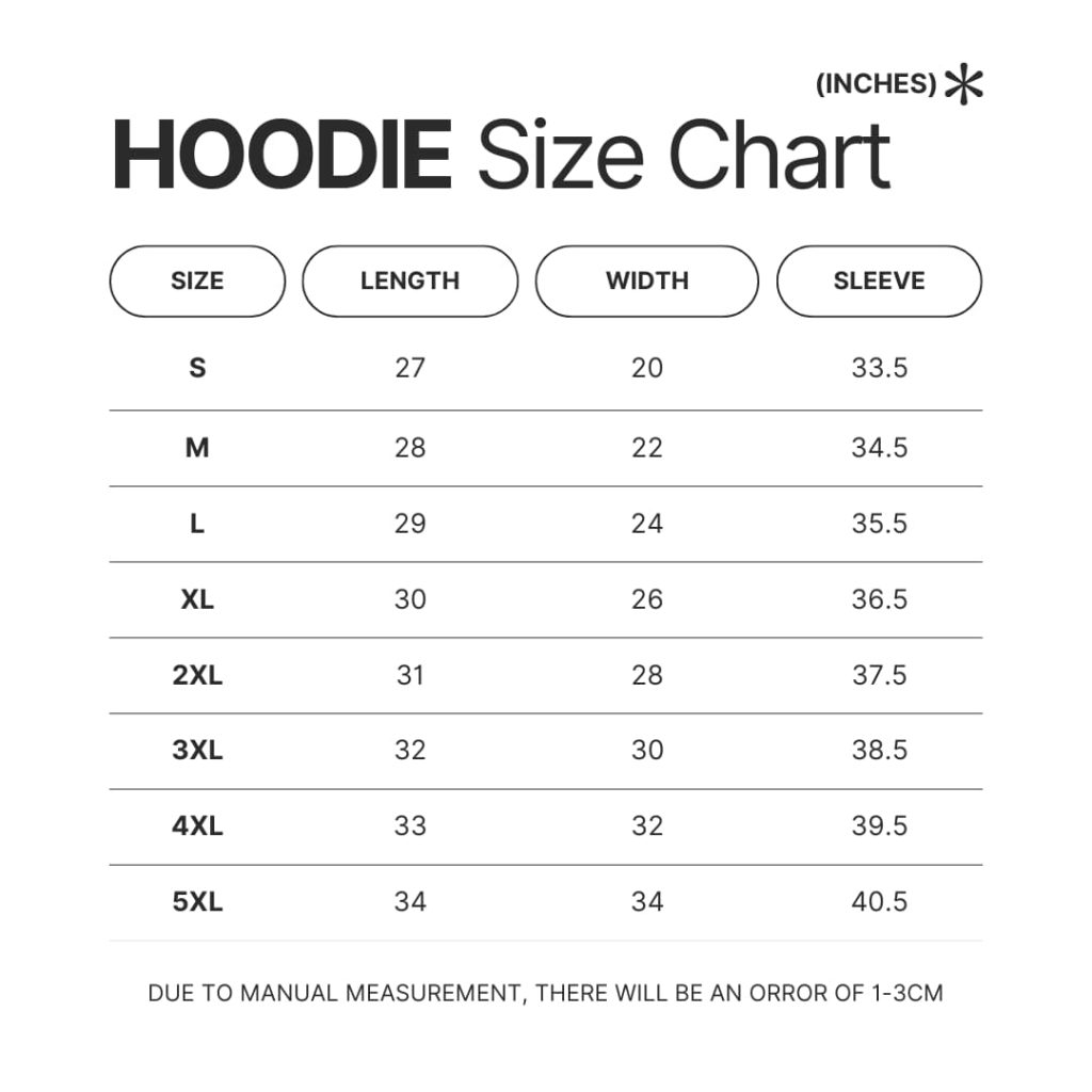 Hoodie Size Chart - Darling In The FranXX Shop