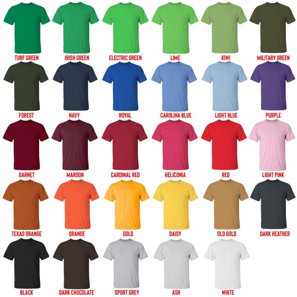 t shirt color chart 1 - Darling In The FranXX Shop